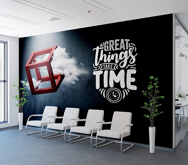 Vinyl window graphics applied to a storefront